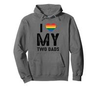 Amo a Rainbow Heart Pride de mis dos papás Sudadera con Capucha