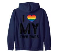 Amo a Rainbow Heart Pride de mis dos papás Sudadera con Capucha
