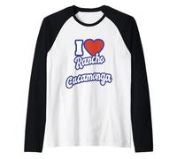 Amo a Rancho Cucamonga California Camiseta Manga Raglan