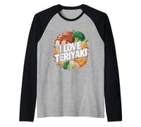 Amo a Teriyaki Japonesa Amante de la Cocina Camiseta Manga Raglan