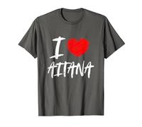 Amo Aitana Esposa Mamá Hija Novia Nieto Corazón Camiseta, Hombre, Asfalto, XL