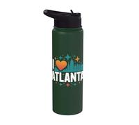 Amo Atlanta Skyline Corazón Estrellas Stainless Steel Insulated Water Bottle