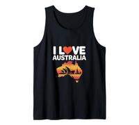 Amo Australia Iconic Monumentos Silueta Camiseta sin Mangas