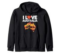 Amo Australia Iconic Monumentos Silueta Sudadera con Capucha