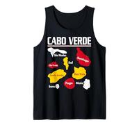 Amo Cabo Verde Cabo Verde Con Cabo Verde Bandera Mapa Independencia Camiseta sin Mangas