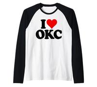 Amo CORAZÓN OKC Oklahoma City Camiseta Manga Raglan