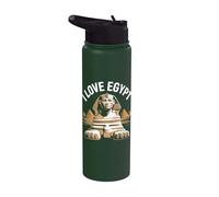 Amo Egipto Esfinge Pirámide Viajes de aventura Stainless Steel Insulated Water Bottle