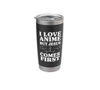 Amo el anime pero Jesús es lo primero cristiano Vaso térmico de acero inoxidable de doble pared