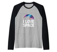 Amo el Espacio Sueños celestiales Aventura Cósmica Camiseta Manga Raglan