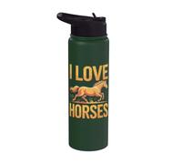 Amo el espíritu de montar a caballo entusiasta de los caballos Stainless Steel Insulated Water Bottle