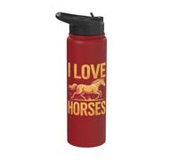 Amo el espíritu de montar a caballo entusiasta de los caballos Stainless Steel Insulated Water Bottle