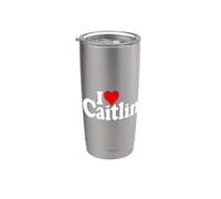 AMO EL NOMBRE DE CAITLIN DEL CORAZÓN EN UNA TEE Vaso térmico de acero inoxidable de doble pared