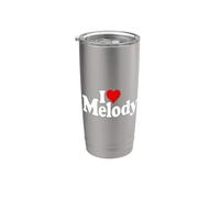 AMO EL NOMBRE DE MELODIA DEL CORAZÓN EN UNA TEE Vaso térmico de acero inoxidable de doble pared