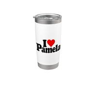 AMO EL NOMBRE DE PAMELA DEL CORAZÓN EN UNA TEE Vaso térmico de acero inoxidable de doble pared