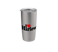 AMO EL NOMBRE DEL CORAZÓN HARLOW EN UNA TEE Vaso térmico de acero inoxidable de doble pared