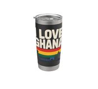 Amo el orgullo de Ghana Patrimonio cultural Vaso térmico de acero inoxidable de doble pared