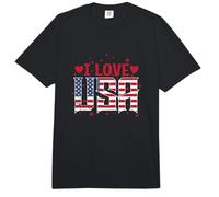 Amo Estados Unidos con Corazones Comfort Colors Adult Heavyweight T-Shirt