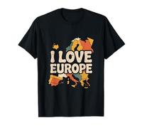 Amo Europa Mapa Aventura Diseño Camiseta