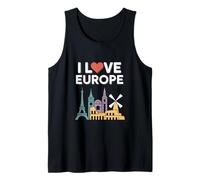 Amo Europa Monumentos arquitectónicos Viajes Camiseta sin Mangas