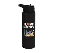Amo Europa Monumentos arquitectónicos Viajes Stainless Steel Insulated Water Bottle