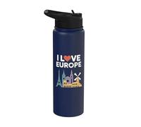 Amo Europa Monumentos arquitectónicos Viajes Stainless Steel Insulated Water Bottle