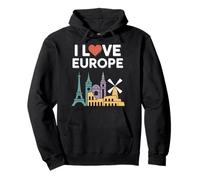 Amo Europa Monumentos arquitectónicos Viajes Sudadera con Capucha
