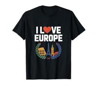 Amo Europa Monumentos Eiffel Coliseo Big Ben Camiseta