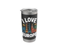Amo Europa Monumentos icónicos Aventuras Viajes Vaso térmico de acero inoxidable de doble pared