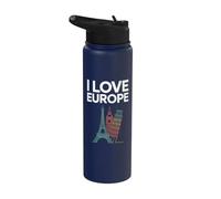 Amo Europa Monumentos icónicos Viajes Stainless Steel Insulated Water Bottle