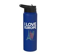 Amo Europa Monumentos icónicos Viajes Stainless Steel Insulated Water Bottle