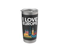 Amo Europa Monumentos icónicos Viajes Vaso térmico de acero inoxidable de doble pared