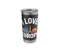 Amo Europa Monumentos icónicos Viajes Vaso térmico de acero inoxidable de doble pared