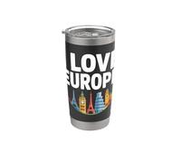 Amo Europa Monumentos icónicos Viajes Vaso térmico de acero inoxidable de doble pared