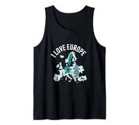 Amo Europa Puzzle Mapa Arquitectura Camiseta sin Mangas