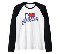 Amo Grand Island Nebraska Camiseta Manga Raglan