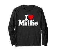 Amo Heart Millie Mildred Nombre EN UNA tee Manga Larga