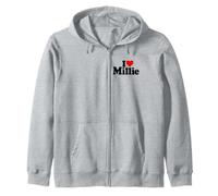 Amo Heart Millie Mildred Nombre EN UNA tee Sudadera con Capucha