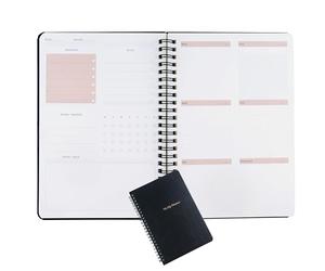 AMO HERMOSO Agenda Semanal A5 Sin Fecha, Planificador Semanal 88 Semanas con Espiral, Lista de Tareas, Seguimiento de Hábitos, Gestión del Tiempo, Tapa Negra Dura, Papel Grueso 100g