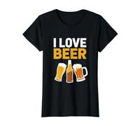Amo la Cerveza apasionados fanáticos de la Cerveza Camiseta gráfica económica, Mujer, Negro, L