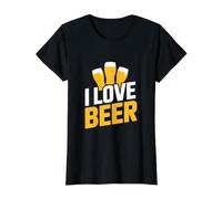 Amo la Cerveza Diversión Amantes de la Cerveza Unite Camiseta gráfica económica, Mujer, Negro, L
