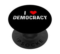 Amo la Democracia - Corazón - Demócratas angustiados Republicanos PopSockets PopGrip Adhesivo