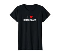 Amo la Democracia - Corazón - Demócratas Republicanos Política Camiseta gráfica económica, Mujer, Negro, S