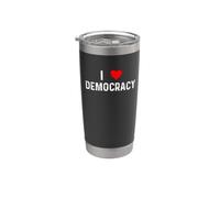 Amo la Democracia - Corazón - Demócratas Republicanos Política Vaso térmico de acero inoxidable de doble pared