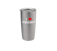 Amo la Democracia - Corazón - Demócratas Republicanos Política Vaso térmico de acero inoxidable de doble pared
