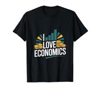 Amo la economía Entusiasta Finanzas Riqueza Camiseta gráfica económica, Hombre, Negro, L