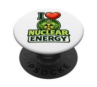 Amo la energía Nuclear Átomo Ciencia Pro Nuclear PopSockets PopGrip Adhesivo