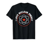 Amo la energía Nuclear - Maestros de corazón de molécula de Signo atómico Camiseta gráfica económica, Hombre, Negro, M