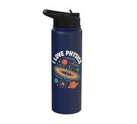 Amo la Física Planetas Átomos Fórmula Universo Stainless Steel Insulated Water Bottle