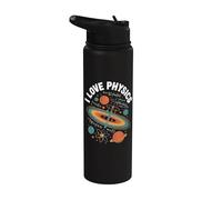 Amo la Física Planetas Átomos Fórmula Universo Stainless Steel Insulated Water Bottle
