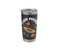 Amo la Física Planetas Átomos Fórmula Universo Vaso térmico de acero inoxidable de doble pared